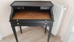 Bureau noir et or, sous-main faux cuir