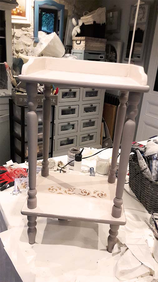 1. Selette relookée en atelier - relooking meubles
